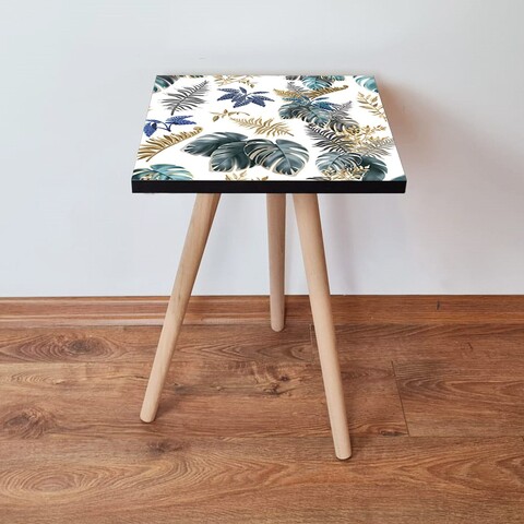 Masuta, Leona, Shp217, 35x42x35 cm, Alb / Bleumarin / Verde / Bej
