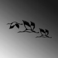 Decoratiune de perete, Storks, Metal, 29 x 12 cm, Negru