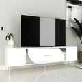 Comoda TV, Olivia, Dekop2, Alb / Argintiu
