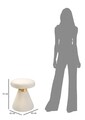 Masuta de cafea, Mauro Ferretti, ICELAND, Ø 42 x 51 cm, lemn de pin/mdf/piele ecologica, crem/auriu/alb