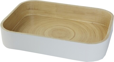 Cutie depozitare, Compactor, Laccato, 31.5 x 22.5 x 6 cm, bambus, alb