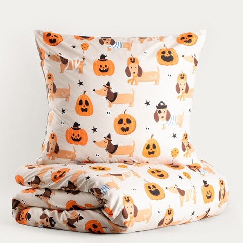 Lenjerie de pat King Size, Ghost Town, Homla, 3 piese, 200x220 cm, microfibra din poliester, multicolor