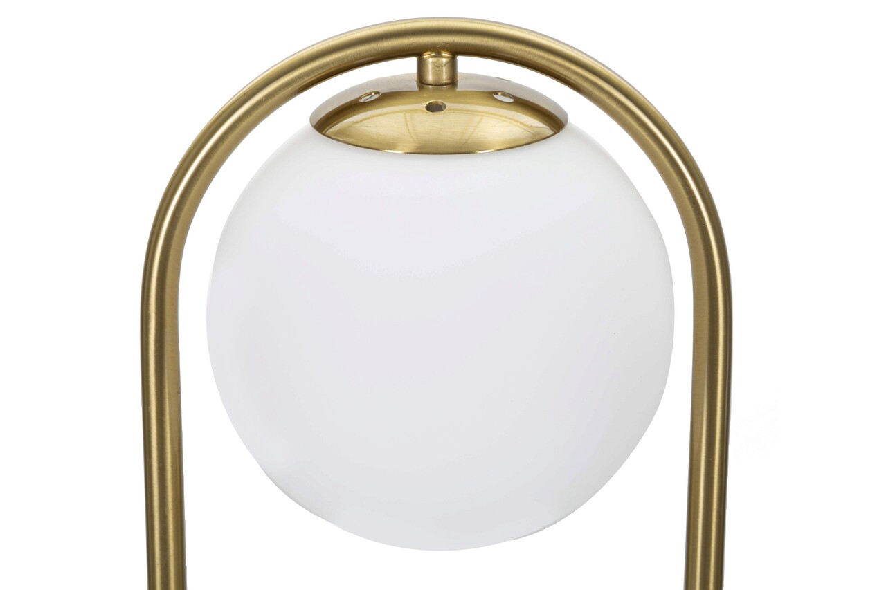Lampa de masa Glamy Arc -A, Mauro Ferretti, Ø21 x 47 cm, 1 x E14, 40W, fier/sticla, auriu/alb - 1 | YEO