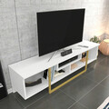 Comoda TV, Retricy, Asal 150, 150x35.2x40 cm, PAL, Alb/Auriu
