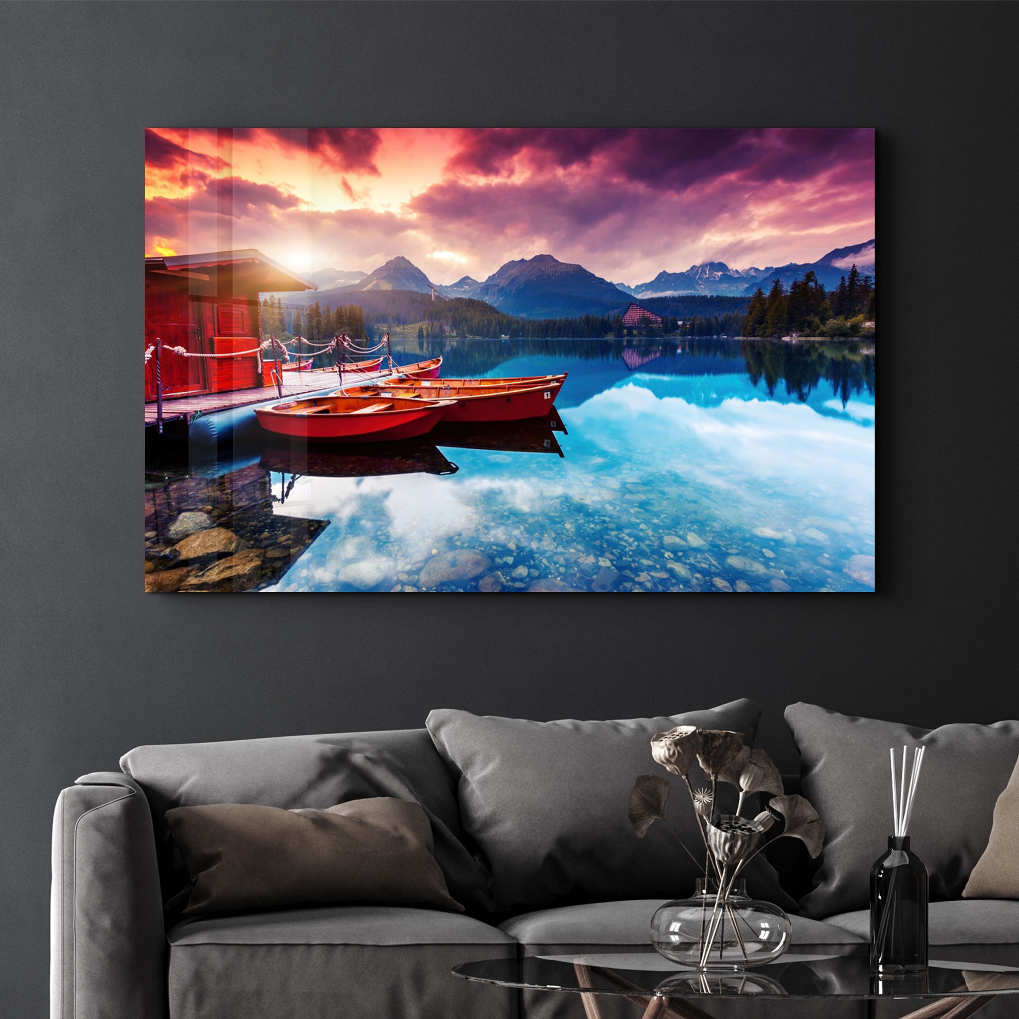 Tablou decorativ, CAM-3041, Dimensiuni: 46 x 72 cm, Multicolor