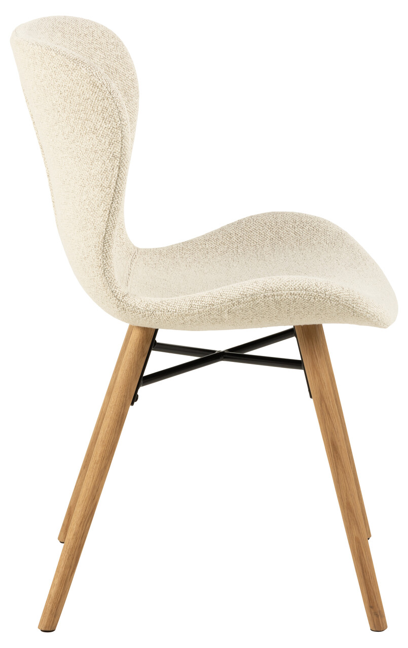Scaun Batilda -A1 Zip, Actona, 47x53x82.5 cm, tesatura Boucle/lemn de stejar, crem - view 5