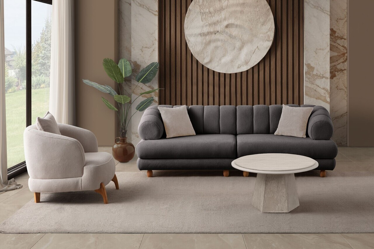 Canapea 3 locuri, Atelier del Sofa, 752EST1155, Lemn de carpen/PAL melaminat, Antracit - view 3