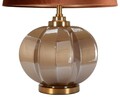 Lampa de masa Prague -H, Mauro Ferretti,  1 x E27, 40W, 40.5x57 cm, sticla/fier/textil, maro/auriu
