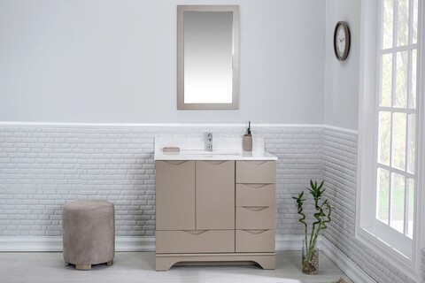 Set mobilier de baie (2 piese), Jussara, Teton 36, Cappuccino 36