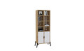 Corp biblioteca, Puqa Design, Lido, 58.6x160x30 cm, PAL, Stejar Safir / Alb