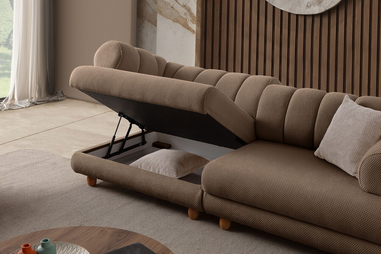 Canapea 3 locuri, Atelier del Sofa, 752EST1159, Lemn de carpen/PAL melaminat, Latte - view 5