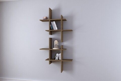 Raft pentru perete raffline, 90x90x22 cm, maro