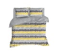 Lenjerie de pat dubla King Size, EnLora Home, Zigros Yellow, 4 piese, 100% bumbac ranforce, multicolor