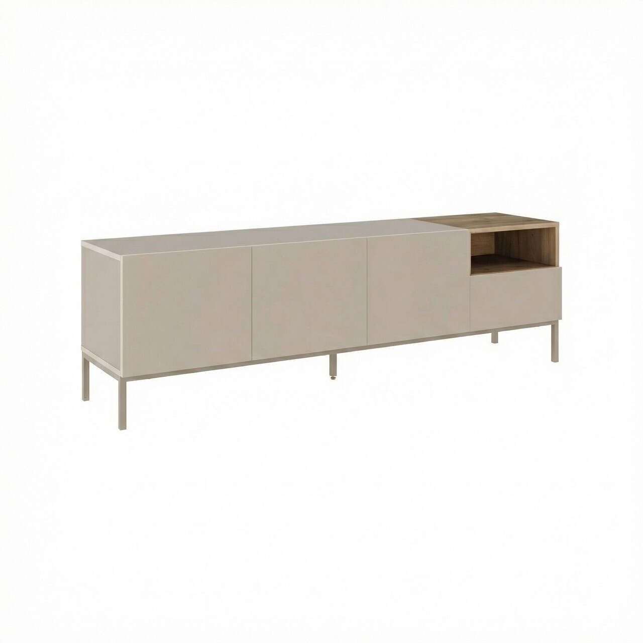 Comoda TV, Hanah Home, Cailin 180, 180x55x41.8 cm, PAL, Santstone / Stejar Sepet — imaginea 2