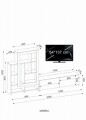 Comoda TV cu biblioteca, Wooden Art, Parea White Walnut, 205.4x125.3x31.5 cm