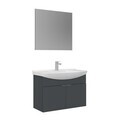 Set Dulap de Baie cu Chiuvetă și Oglindă (2 Piese), Hanah Home, Purus 80, Antracit mat