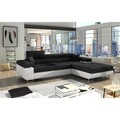 Coltar extensibil dreapta 4 locuri ELTAP, Armd-05, Armando, 289x203x85 cm, lemn/poliester, negru/alb