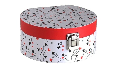 Cutie de bijuterii pentru fetite mickey mouse, disney, 17x15.5x8 cm, rosu