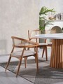 Set masă și scaune (6 piese), Fairfax, Soho, Alb / Natural