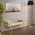 Bancheta Ribbon Pink, Mauro Ferretti, 112.5 x 49 x 53 cm, fier/poliester