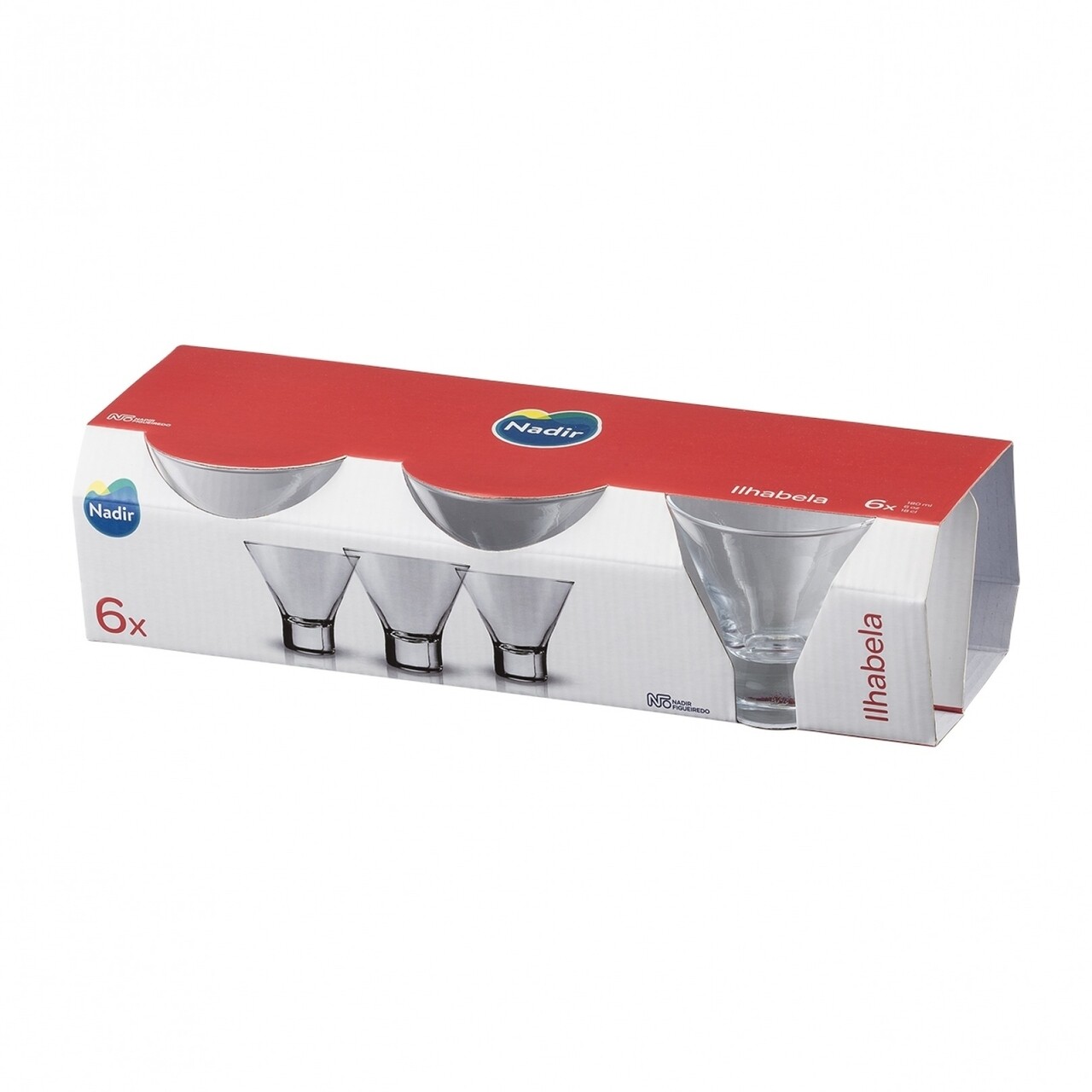 Set 6 Pahare Nadir Ilhabela, Sticla Rezistenta, 180 Ml