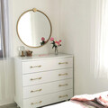 Oglinda decorativa, Neostill, Gold Metal Çerçeve Yuvarlak Ayna A708, 60x60x2 cm, Metal, Auriu
