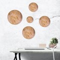 Set 5 decoratiuni de perete, Marble v1, metal, lucrat manual, Ø7 - 27 cm, multicolor