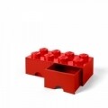 Cutie de depozitare LEGO, 2 sertare, 940 ml, polipropilena, rosu