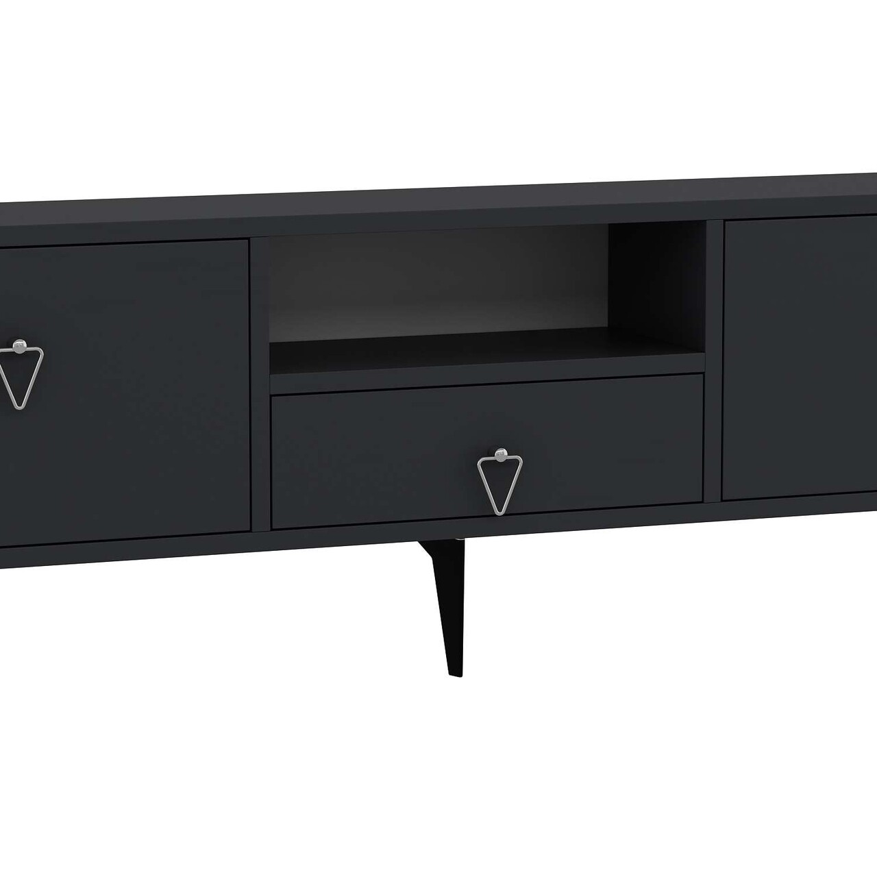 Comoda TV, Hanah Home, 1302-DROP-1, 140x49x30 cm, PAL , Antracit / Argintiu - view 6