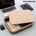 Masa portabila pentru laptop cu spatiu de depozitare Larage InnovaGoods, 33x40.5 cm
