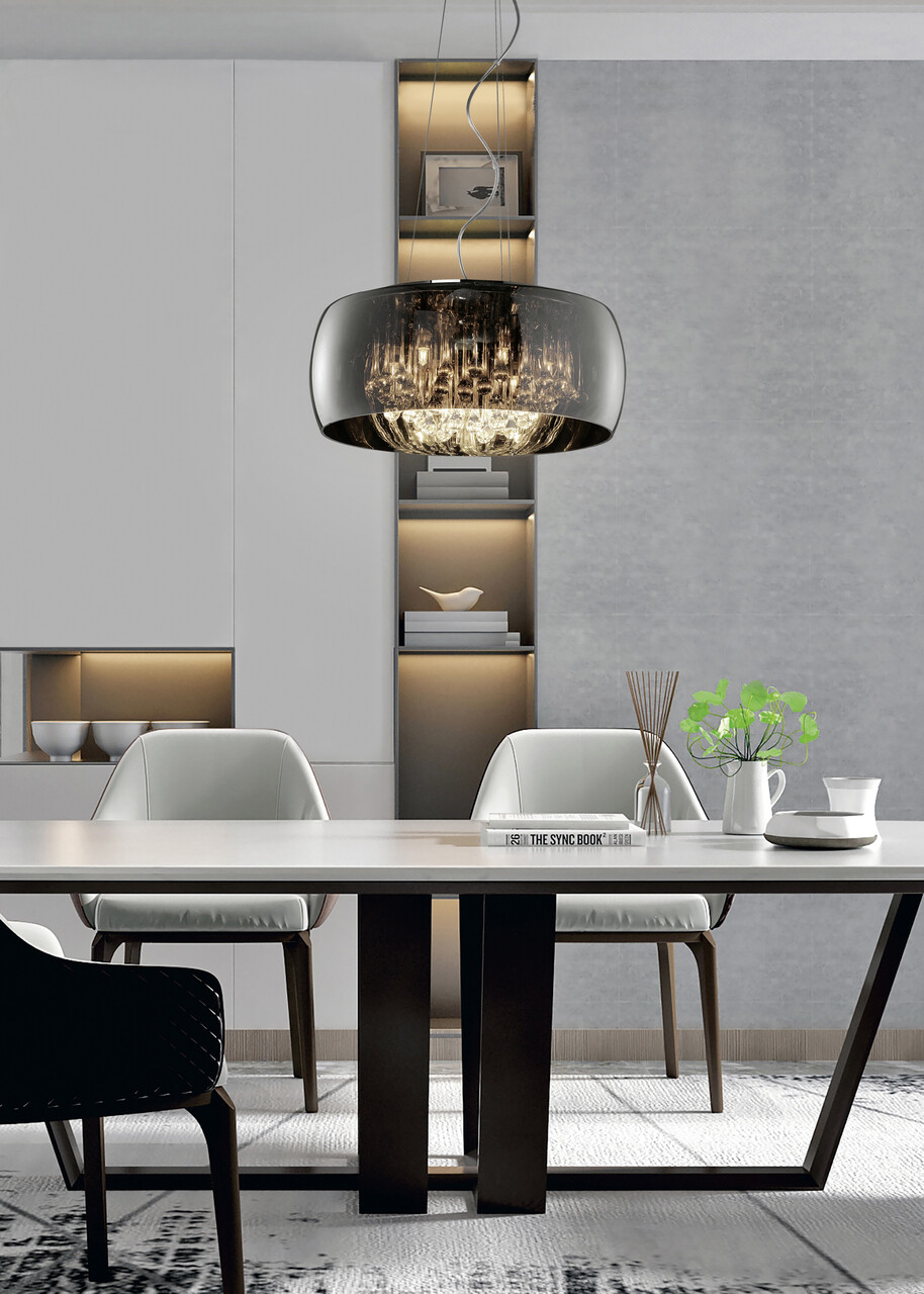 Lustra Vapore, TRIO, 50x150 cm, 42W, 6x G9, sticla, argintiu