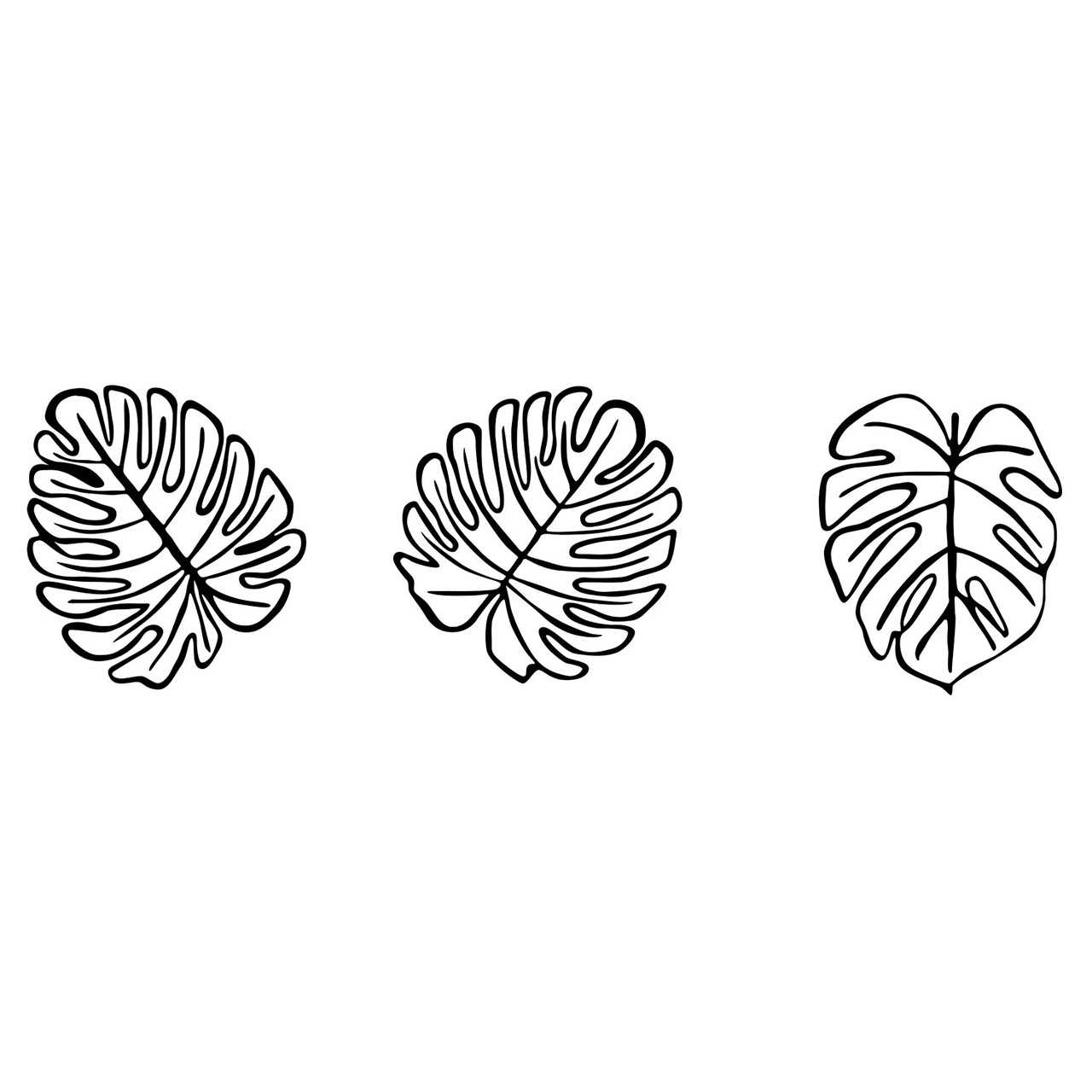 Decoratiune de perete, Tropical, Leef Nr. 1: 36,5 x 33,5 cm (1 bucată) , Negru - view 5