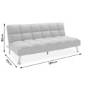 Canapea extensibila 3 locuri Rebel, Pakoworld, 189x92x82 cm, textil, gri inchis