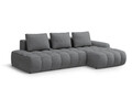 Coltar extensibil dreapta 3 locuri, Linz, Cosmopolitan Design, 275x142x84 cm, cotiera stanga, tesatura structurata, gri