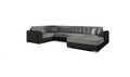 Coltar extensibil dreapta 5 locuri ELTAP, Damario, 338x189x78 cm, lemn/poliester, gri inchis/negru