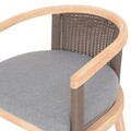 Scaun dining, Salsa, L.56.5 l.50.8 H.76.2, lemn de teak, natur/gri