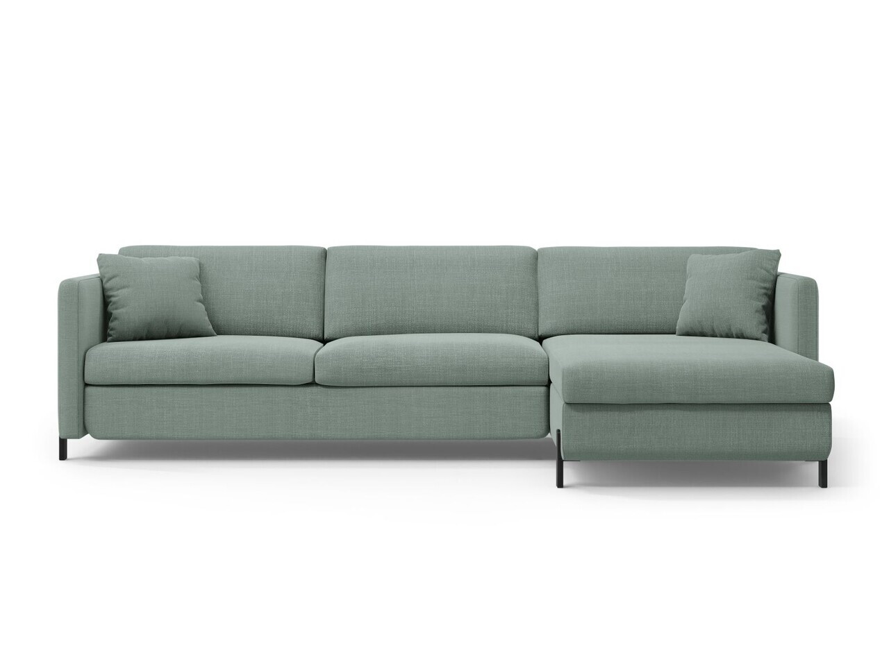 Coltar extensibil dreapta 4 locuri, Gloria, Micadoni Home, 266x170x88 cm, tesatura structurata, verde menta