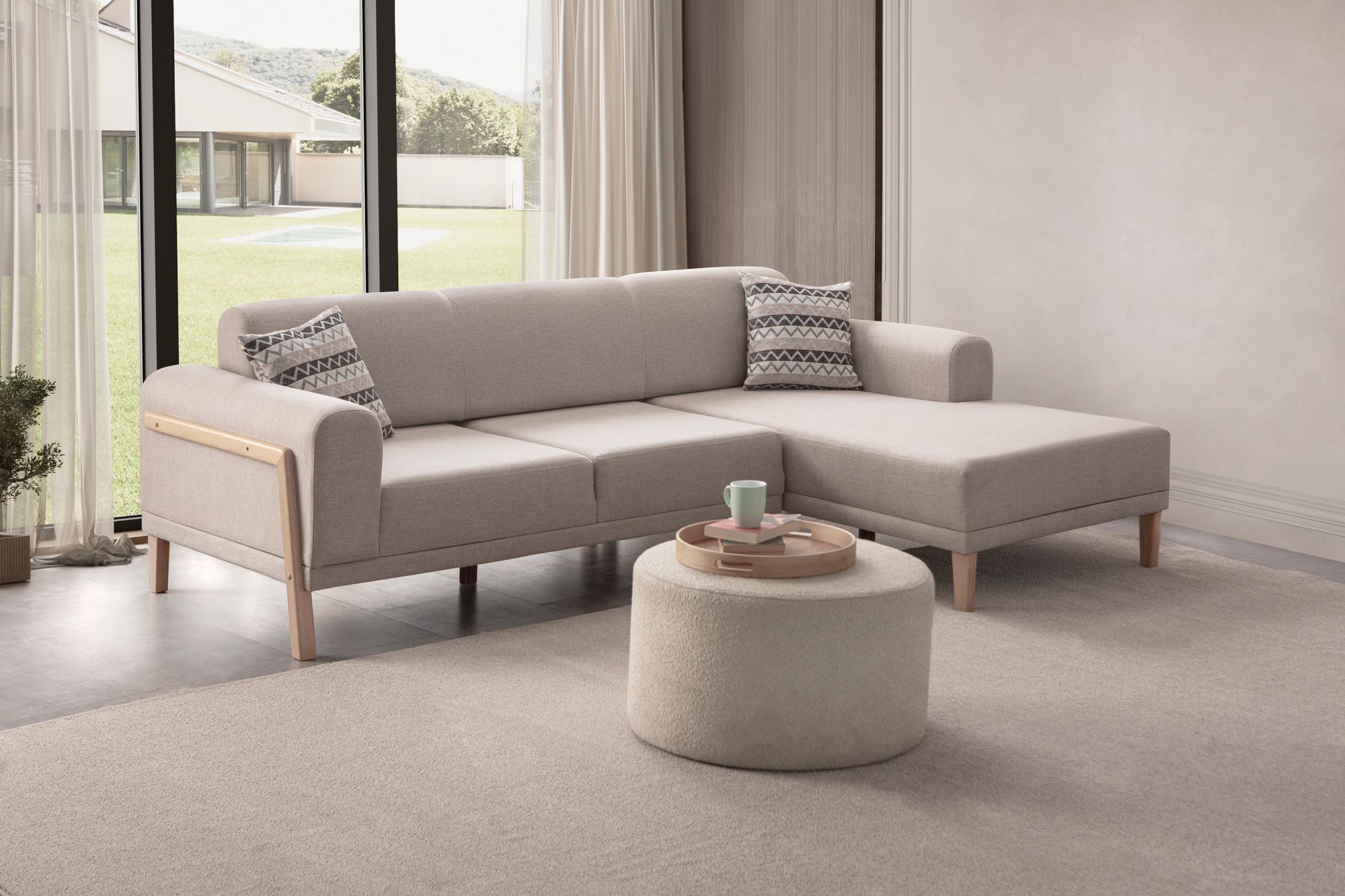 Coltar, Atelier del Sofa, 752EST1352, Frame: 70% HORNBEAM/30% MELAMINE COATED CHIPBOARD, Crem