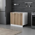 Dulap pentru bucatarie, Hanah Home, Minar, 90x87x58 cm, Alb / Dore
