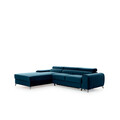 Coltar extensibil stanga 3 locuri ELTAP, LT-40NU, Grayson, 278x205x92 cm, lemn/poliester, albastru inchis