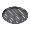 Tava perforata pentru pizza Vanora, Ø28 cm, otel carbon, negru
