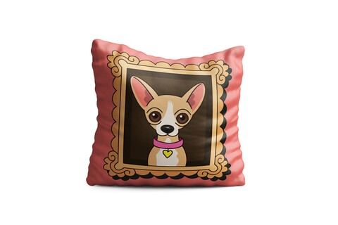 Perna decorativa picture chihuahua, oyo kids, 43x43 cm, poliester, multicolor