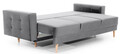 Canapea extensibila 3 locuri ELTAP, Ask15, Asgard, 233x92x93 cm, lemn/poliester, gri deschis