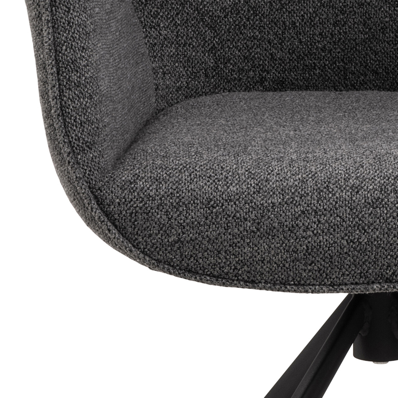 Scaun Aura, Actona, 62x61x90 cm, rotativ, tesatura Boucle/otel, antracit - view 10