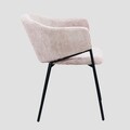 Scaun Prazer, Homla, 60.5x55x78 cm, metal/catifea din poliester, roz