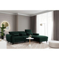 Coltar extensibil dreapta 4 locuri ELTAP, Foble, 267x196x100 cm, lemn/poliester, verde inchis