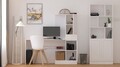 Set birou si biblioteca, Rabi, Rb-087, 120x75x40 cm, Alb mat