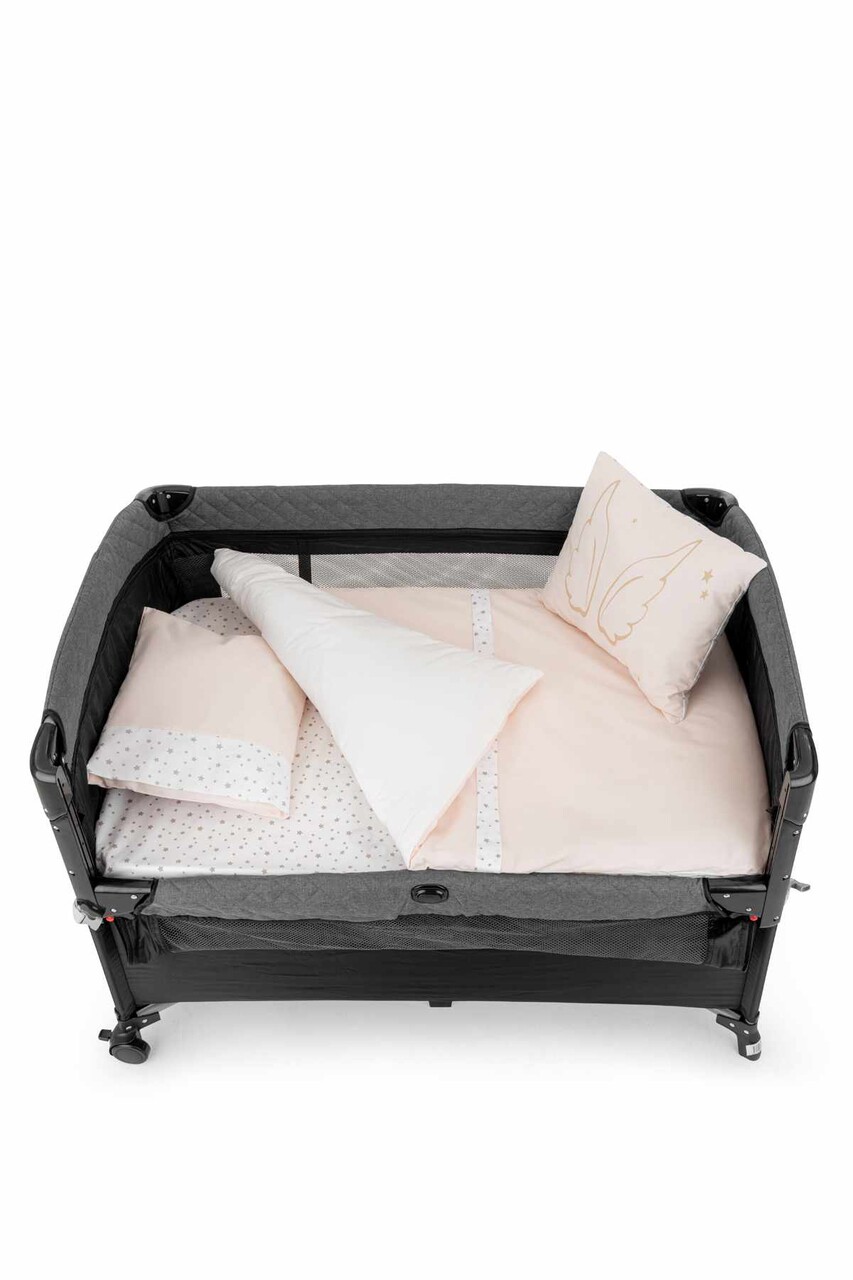 Set de dormit pentru bebelusi cu protectie laterala, Wallxpert, Park, Roz - imagine 3