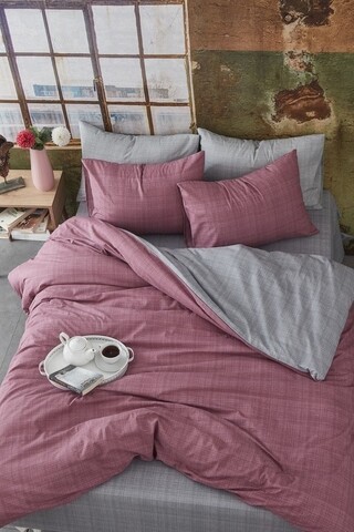 Lenjerie de pat dubla, Dreamy Rose, 4 piese, policoton, multicolor