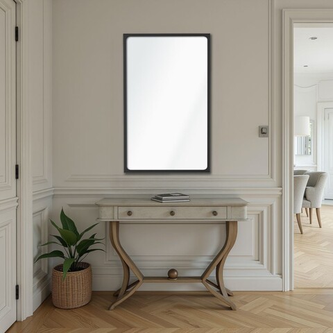 Oglinda decorativa, Lumisfera, Dune 30 x 50, 30x50 cm, Cadru MDF, Negru